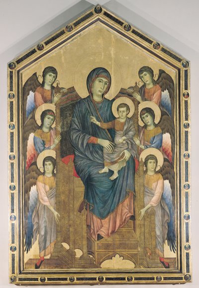 La Virgen y el Niño en Majestad rodeados por Seis Ángeles, c.1270 de Giovanni Cimabue